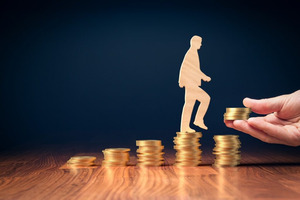 Return on investment, growing savings or wage income concept. Successful investment concept.
