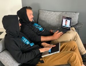 Full-stack App and Web development Instructors in a call with student