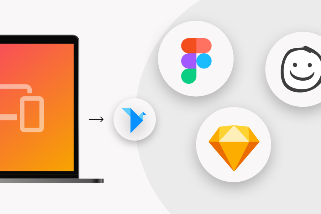 What is a UX Designer laptop logos emoji diamond paper bird